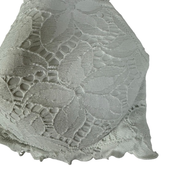 Victoria’s Secret Bikini Swimsuit Top White Lace Eyelet Size 36C - Picture 3 of 9